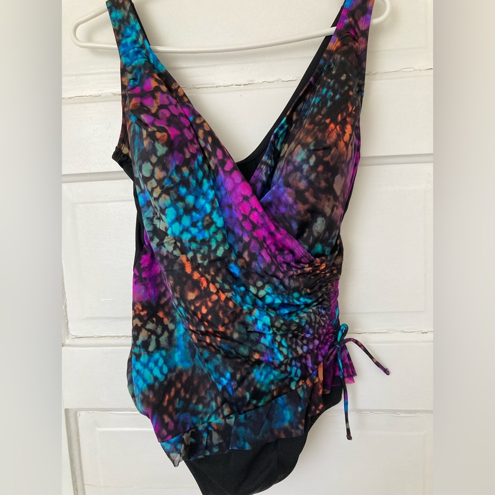 Longitude Vibrant Multicolor Reptile Print One-Piece Swimsuit